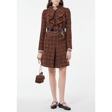 Fantasy Wool Tweed Dress - Brown/L Brown/Whi