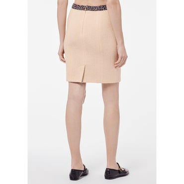 Wool Tweed Skirt -  Pink