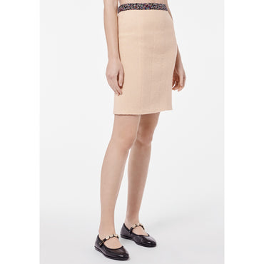 Wool Tweed Skirt -  Pink