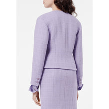 Iridescent Wool Tweed Jacket -  Purple