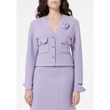 Iridescent Wool Tweed Jacket -  Purple