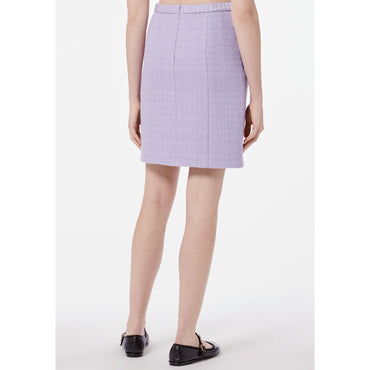 Iridescent Wool Tweed Skirt -  Purple
