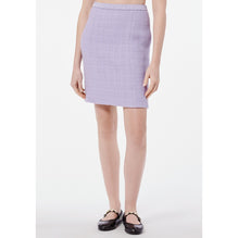 Iridescent Wool Tweed Skirt -  Purple