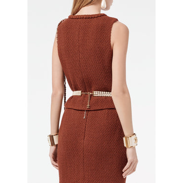 Wool Tweed Vest - Brown