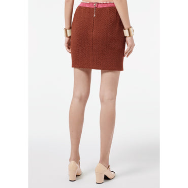 Wool Tweed Skirt - Brown