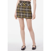 Fantasy Tweed Skirt - Black/Yellow/White