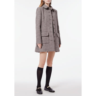Fantasy Wool Tweed Coat - Grey