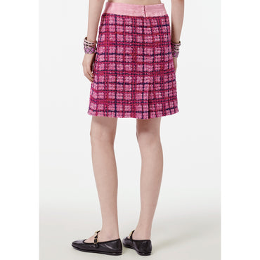 Fantasy Tweed Skirt - Pin/Fuch/Navy/Bck