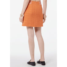 Iridescent Wool Tweed Skirt - Orange/Golden