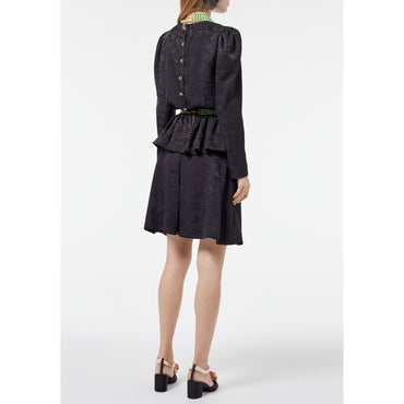 Silk Jacquard Dress - Black