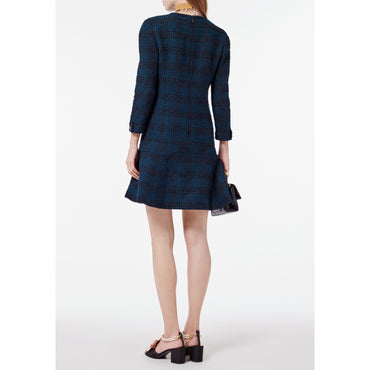 Wool Tweed Dress - Green/Black