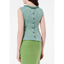 Silk Jacquard Top - Green