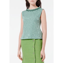 Silk Jacquard Top - Green