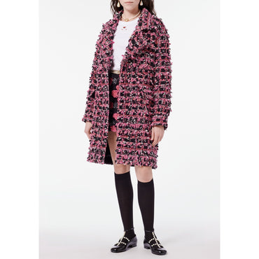 Fantasy Tweed Coat - Pink/Black/Ecru