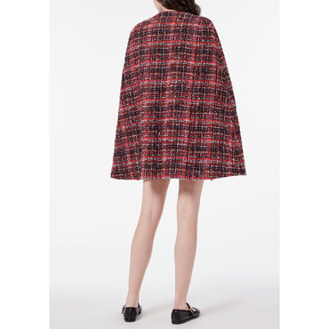Fantasy Cotton Tweed Cape - Red/Black/White/Pink