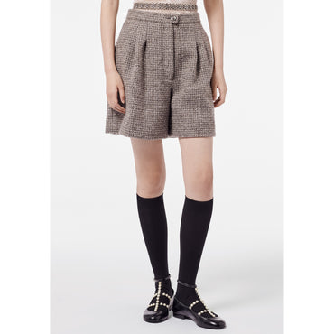 Fantasy Wool Tweed Shorts - Grey