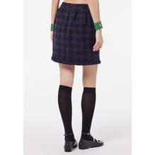 Iridescent Fantasy Tweed Skirt - Navy/Black/White