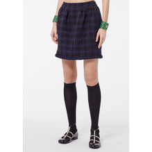 Iridescent Fantasy Tweed Skirt - Navy/Black/White