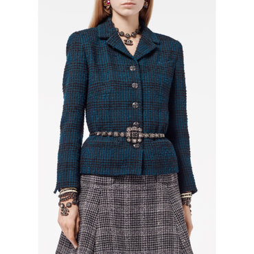 Wool Tweed Jacket - Green/Black