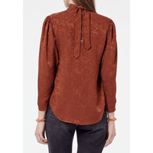 Silk Jacquard Blouse - Brown