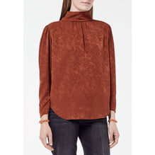 Silk Jacquard Blouse - Brown