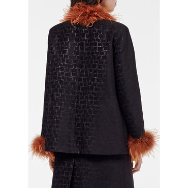 Iridescent Silk Velvet Jacket - Black