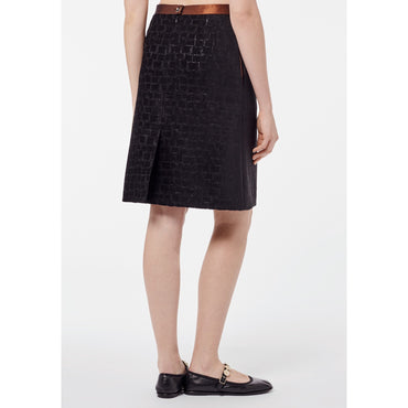 Iridescent Silk Velvet Skirt - Black