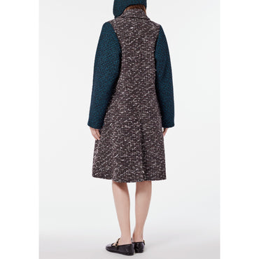 Iridescent Fantasy Tweed Coat - Brown/Black/White/Blue