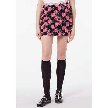 Fantasy Tweed Skirt - Pink/Black/Ecru