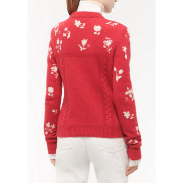 Cashmere/Silk Pullover - Red/White