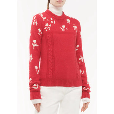 Cashmere/Silk Pullover - Red/White