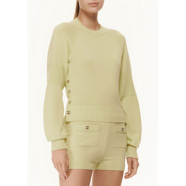 Cashmere 2 Ply Pullover -  Green