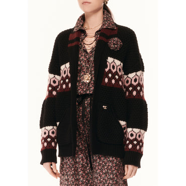 Cashmere/Alpaca Jacket - Black/Multicolor