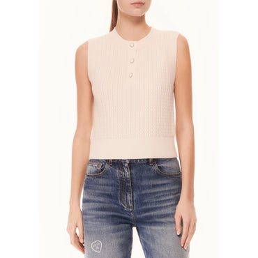 Cashmere Knit Top - Silk White