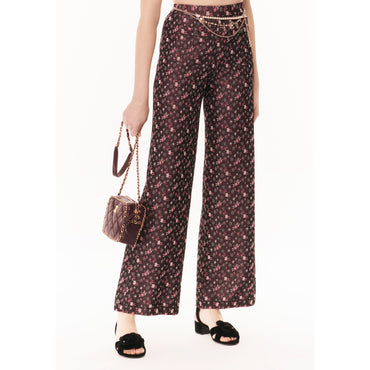Viscose/Polyester Pants - Black/Pink/Silvery
