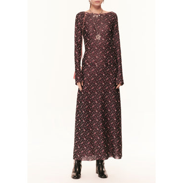 Viscose/Polyester Dress - Black/Pink/Silvery