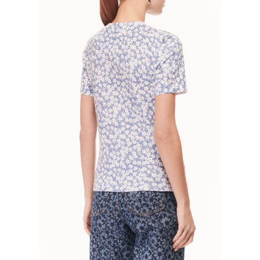 Cotton Knit Top - Blue/White