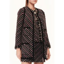 Alpaca/Cashmere Vest - Black/Pink/Silk White
