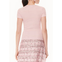 Alpaca/Viscose Knit Top - Pink/White