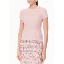 Alpaca/Viscose Knit Top - Pink/White