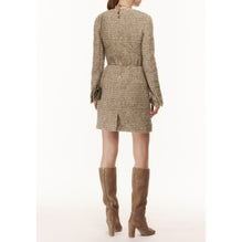 Glittered Fantasy Tweed Dress - Green/Beige/Ecru