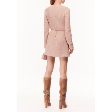 Glittered Fantasy Tweed Dress - Lt Pink/Ecru/Grey