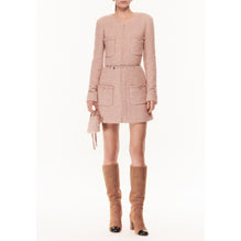 Glittered Fantasy Tweed Dress - Lt Pink/Ecru/Grey