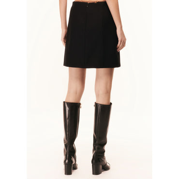 Iridescent Wool Felt Skirt - Black