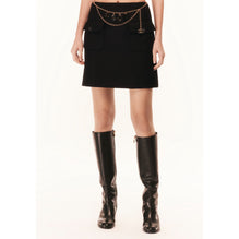 Iridescent Wool Felt Skirt - Black