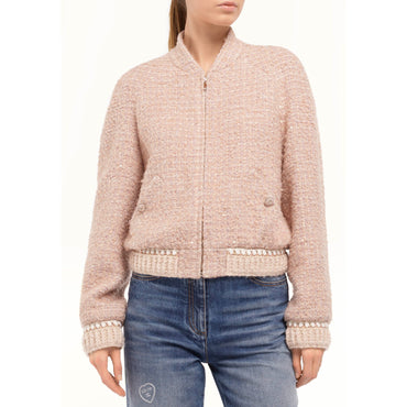 Glittered Fantasy Tweed Blouson - Lt Pink/Ecru/Grey