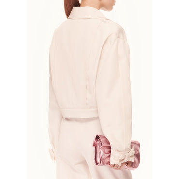 Water Repel Silk Faille Jacket - Ecru