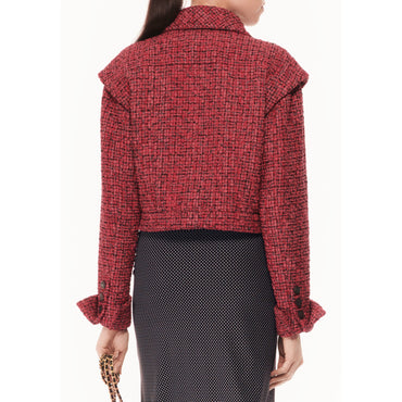 Fantasy Cotton Tweed Jacket - Red/Black/Silver