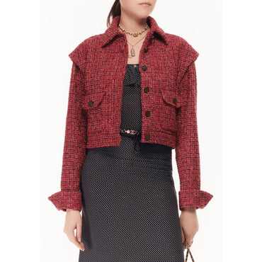 Fantasy Cotton Tweed Jacket - Red/Black/Silver