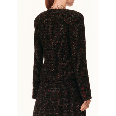 Fantasy Silk Tweed Jacket - Black/Coral/Blue/Yellow